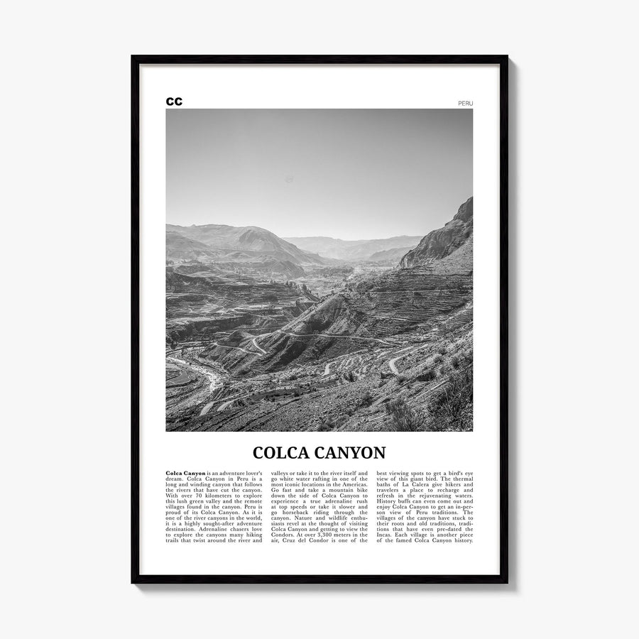 Colca Canyon Newspaper Poster, framed poster mockup