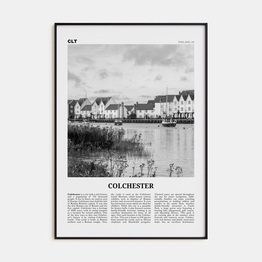 Colchester Poster None / 8x12 in Nbourhood Travel B&W Poster