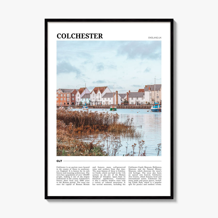 Colchester Travel Poster, framed poster mockup
