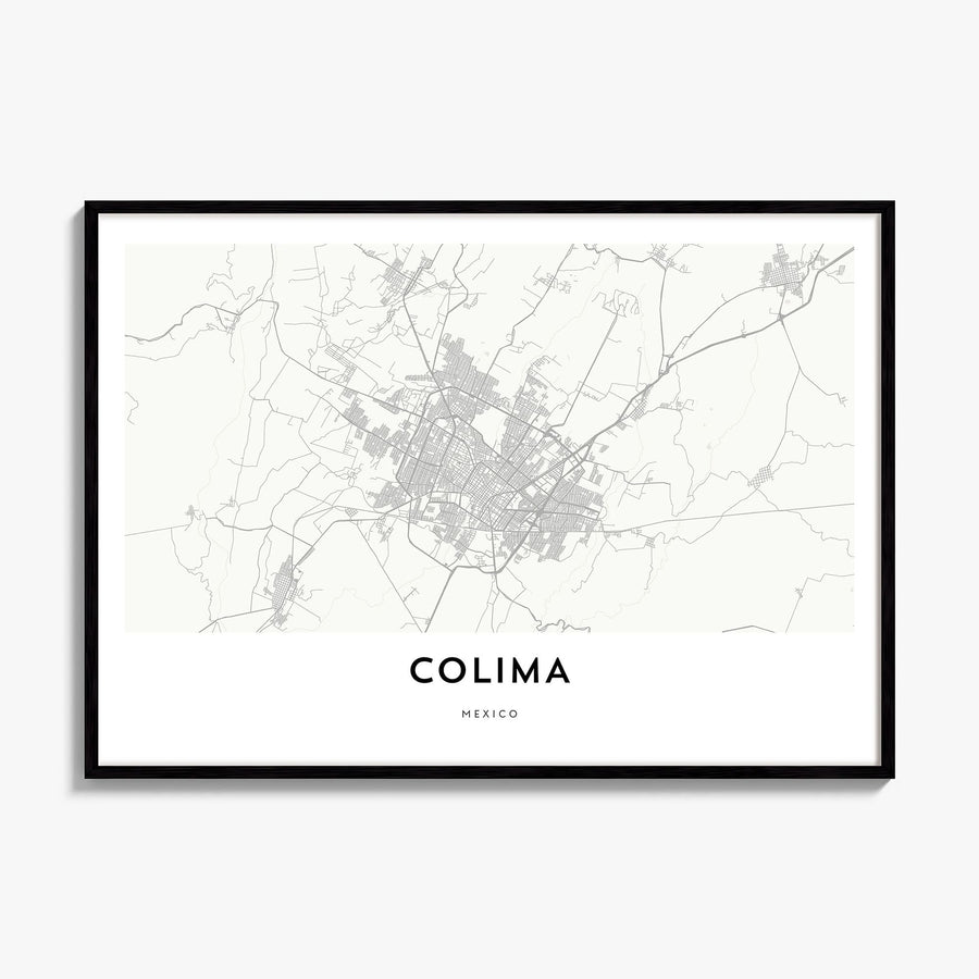 Colima Map Poster, framed poster mockup