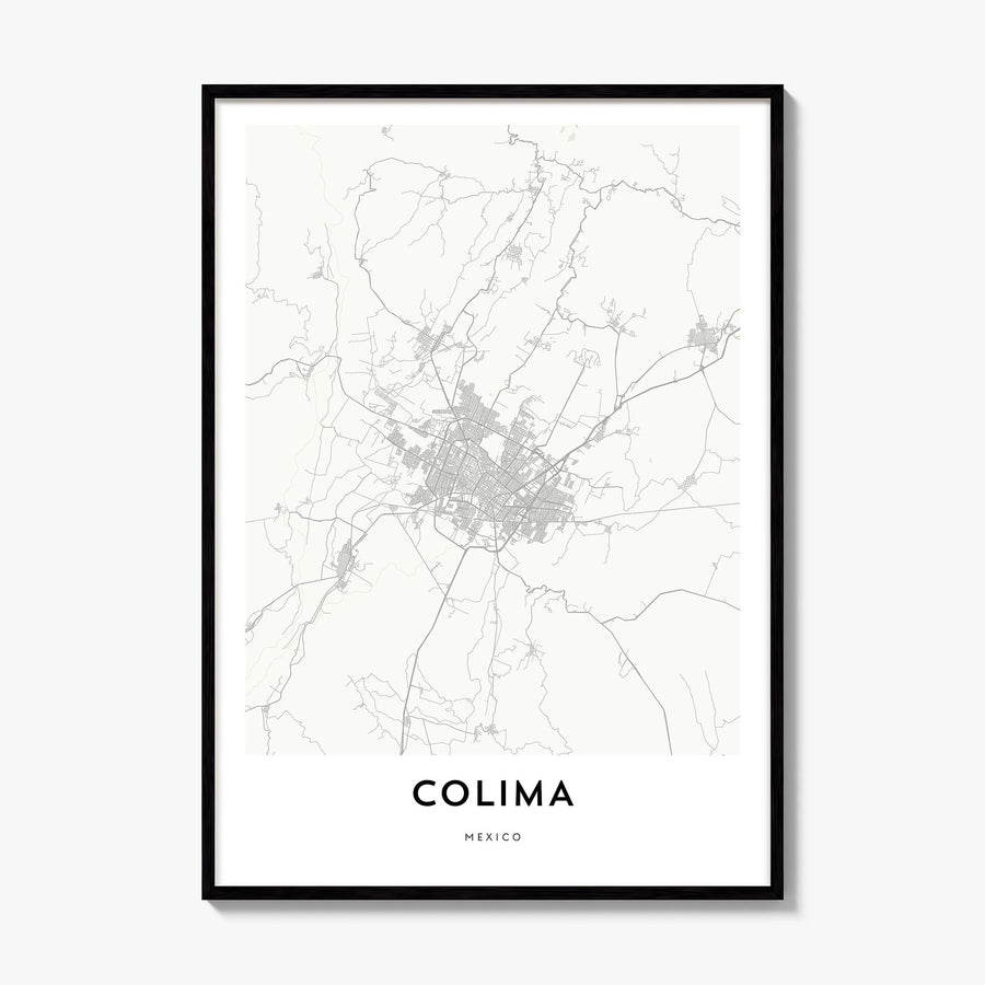 Colima Map Poster, framed poster mockup