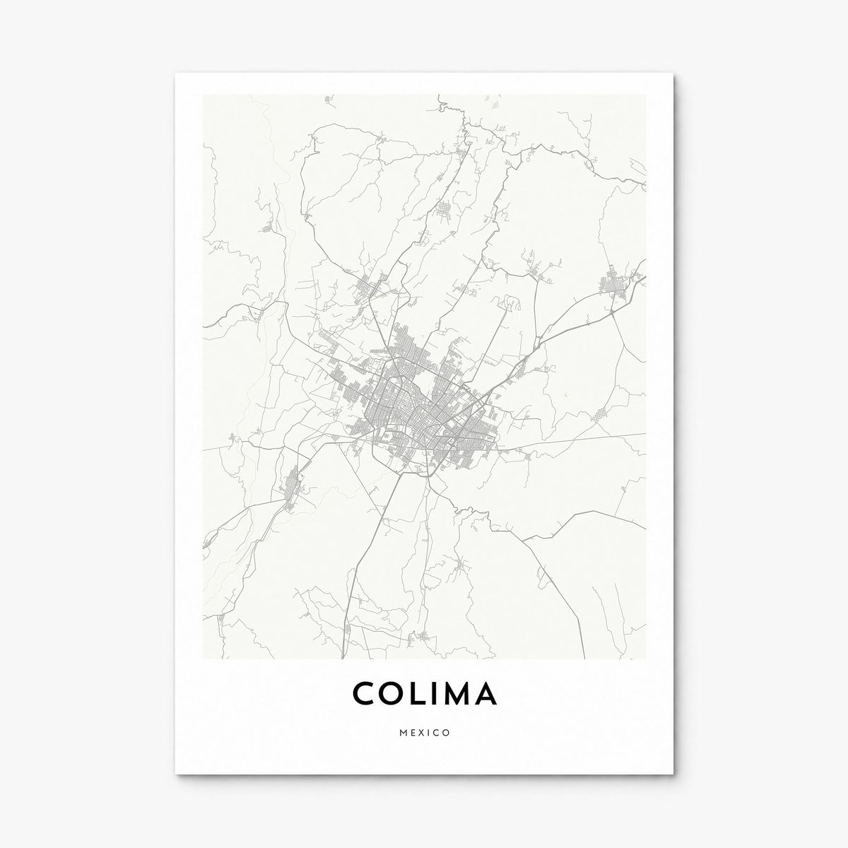 Colima Map Poster, print only (unframed)