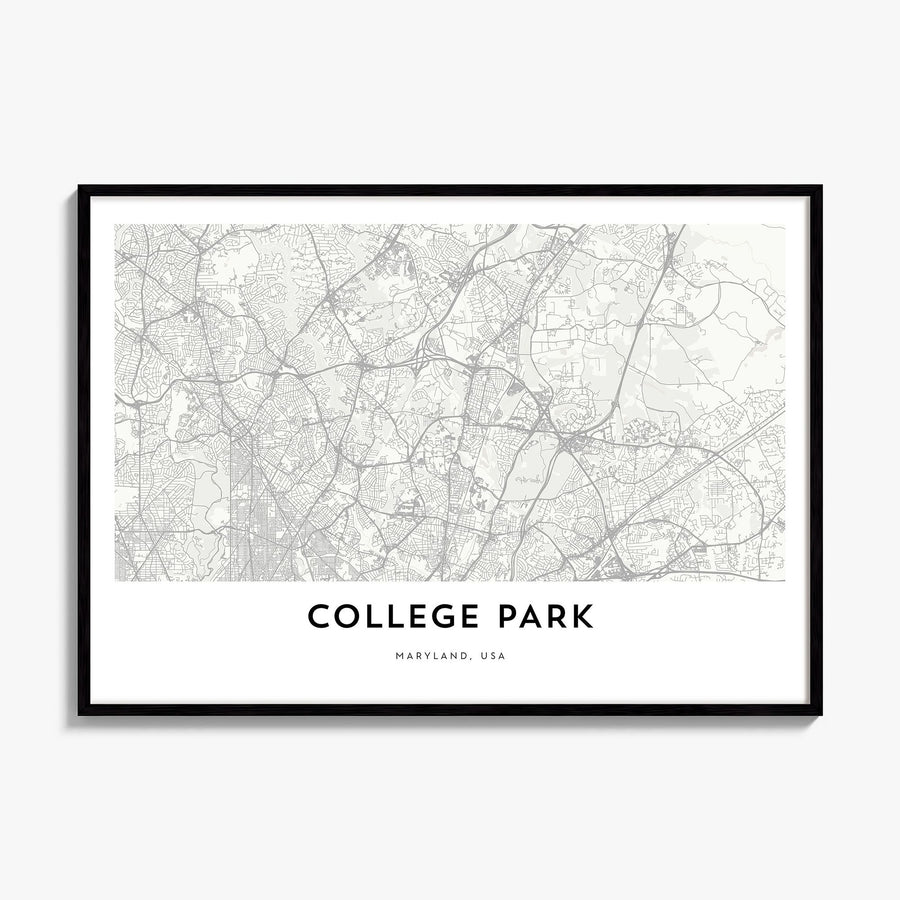 College Park Map Poster, framed poster mockup