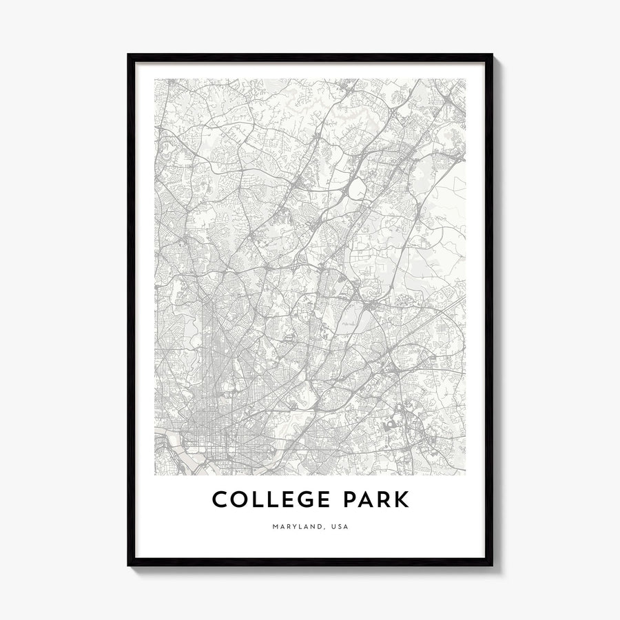 College Park Map Poster, framed poster mockup