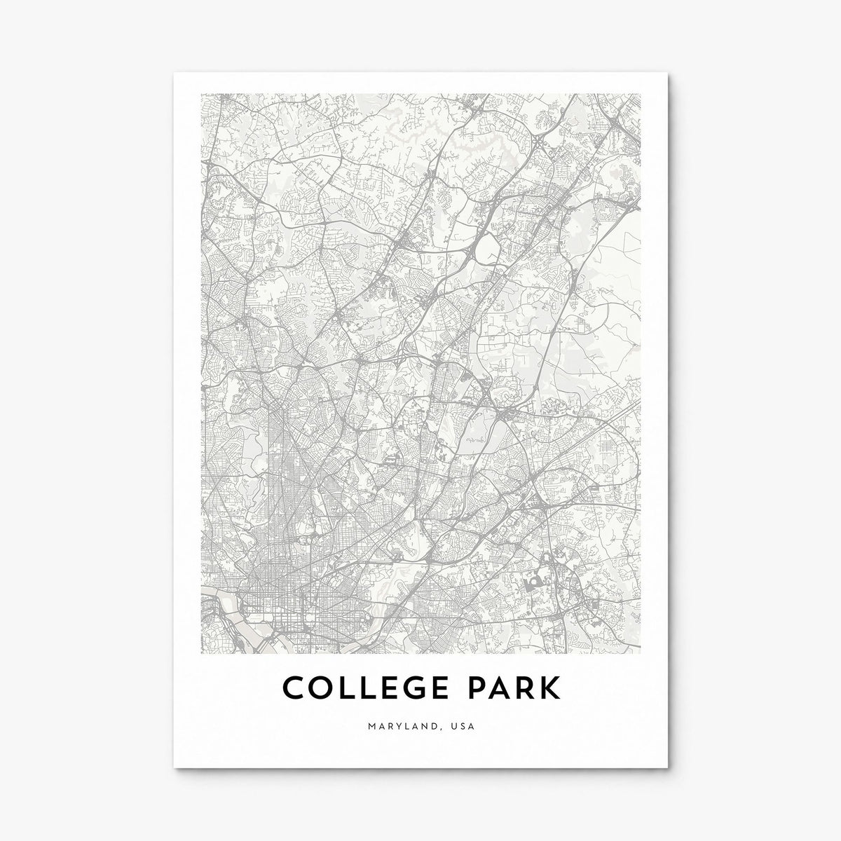 College Park Map Poster, print only (unframed)