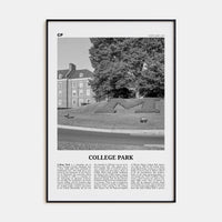 College Park Poster None / 8x12 in Nbourhood Travel B&W Poster