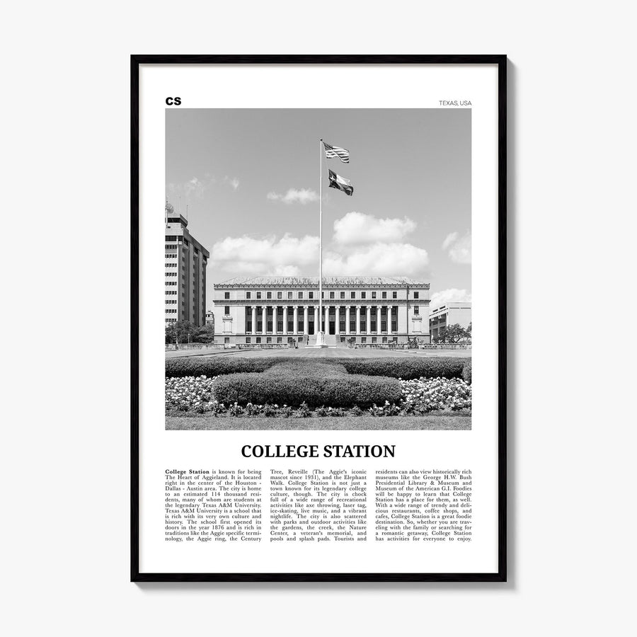 College Station Newspaper Poster, framed poster mockup