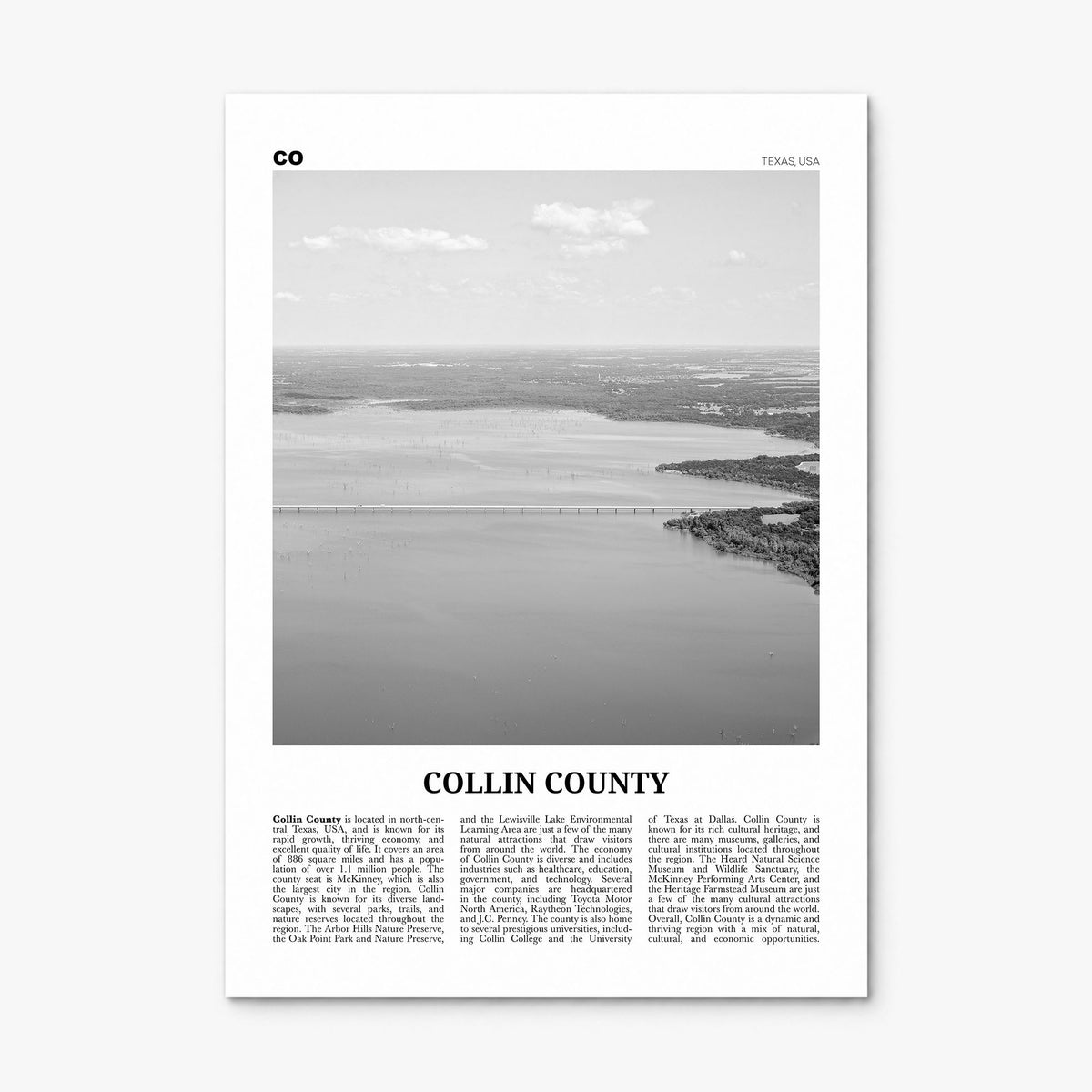 Collin County Newspaper Poster, print only (unframed)