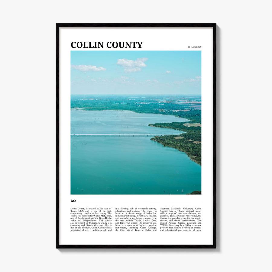 Collin County Travel Poster, framed poster mockup