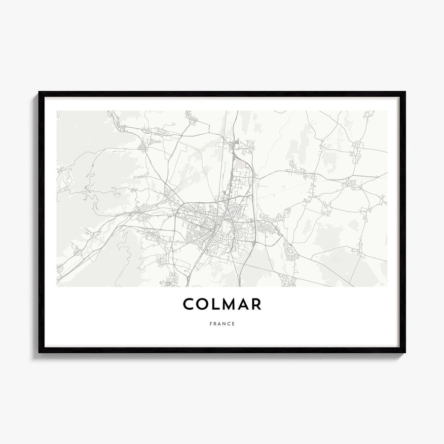 Colmar Map Poster, framed poster mockup