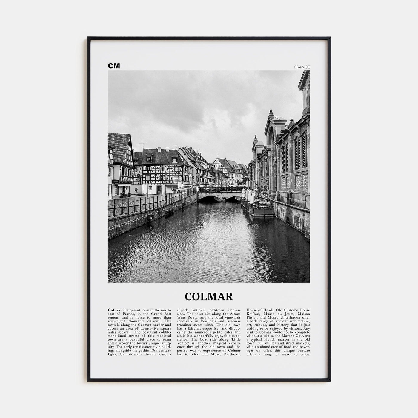 Colmar Poster None / 8x12 in Nbourhood Travel B&W Poster