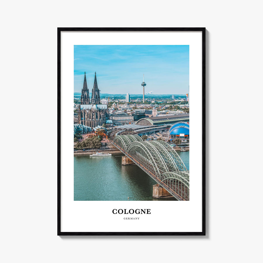 Cologne colorful classic poster of Germany – vertical wall art, unframed print shown in interior mockup