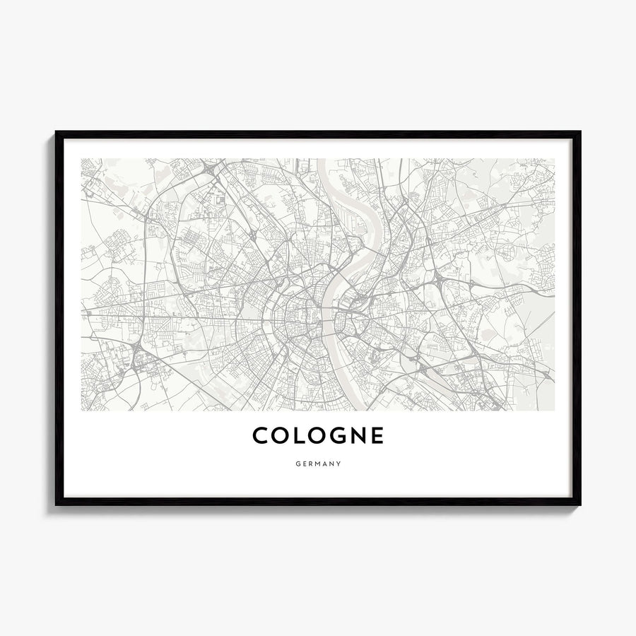 Cologne Map Poster, framed poster mockup