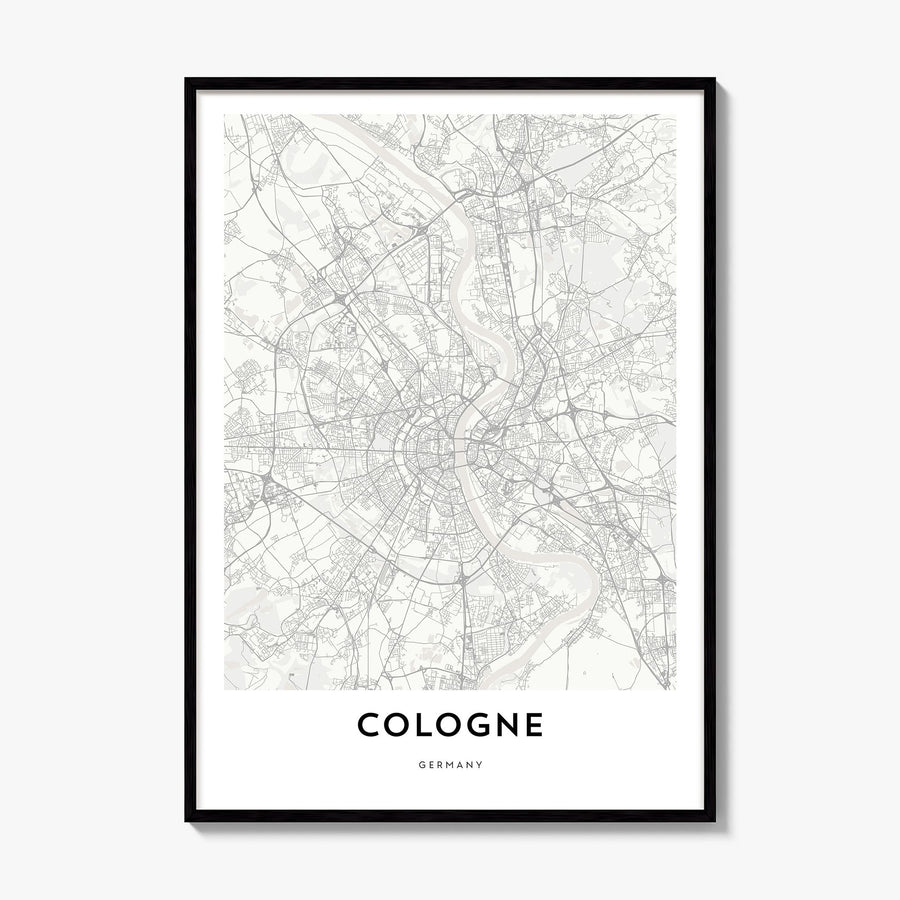 Cologne Map Poster, framed poster mockup