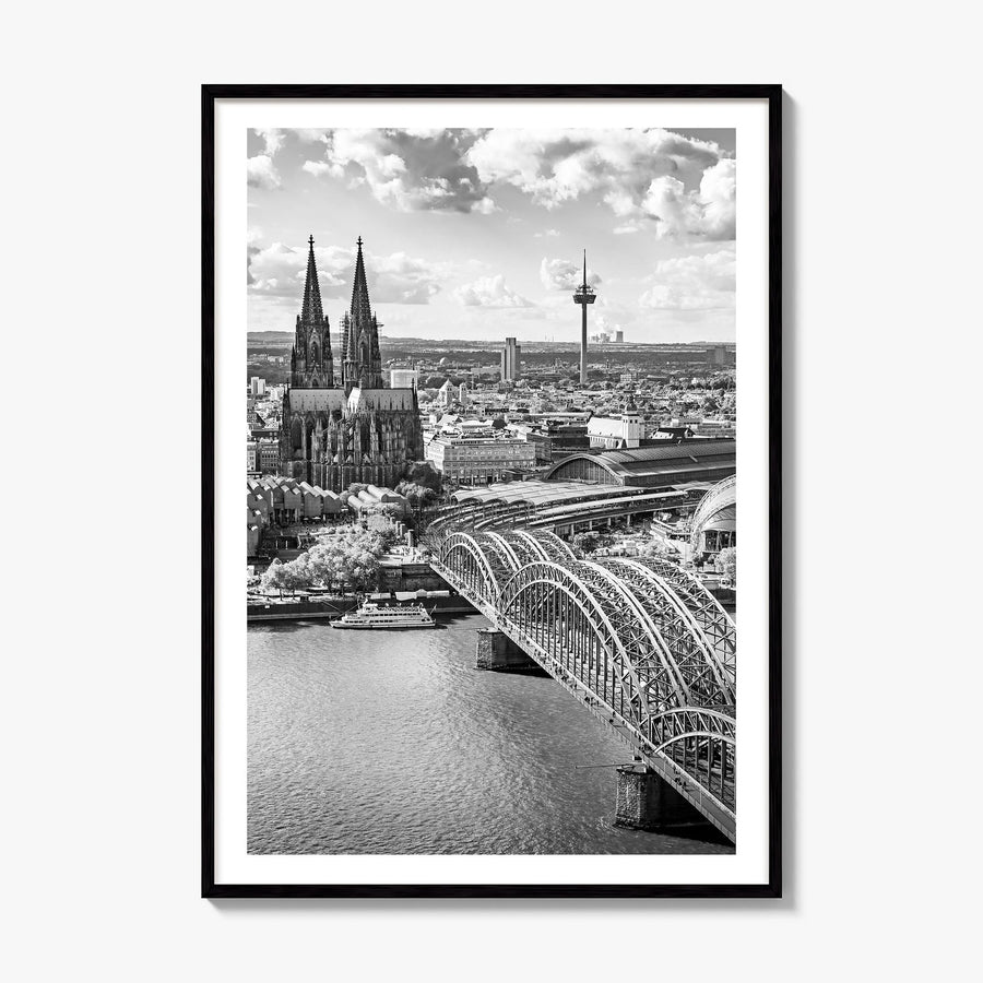 Cologne Photo Poster, framed poster mockup, white border