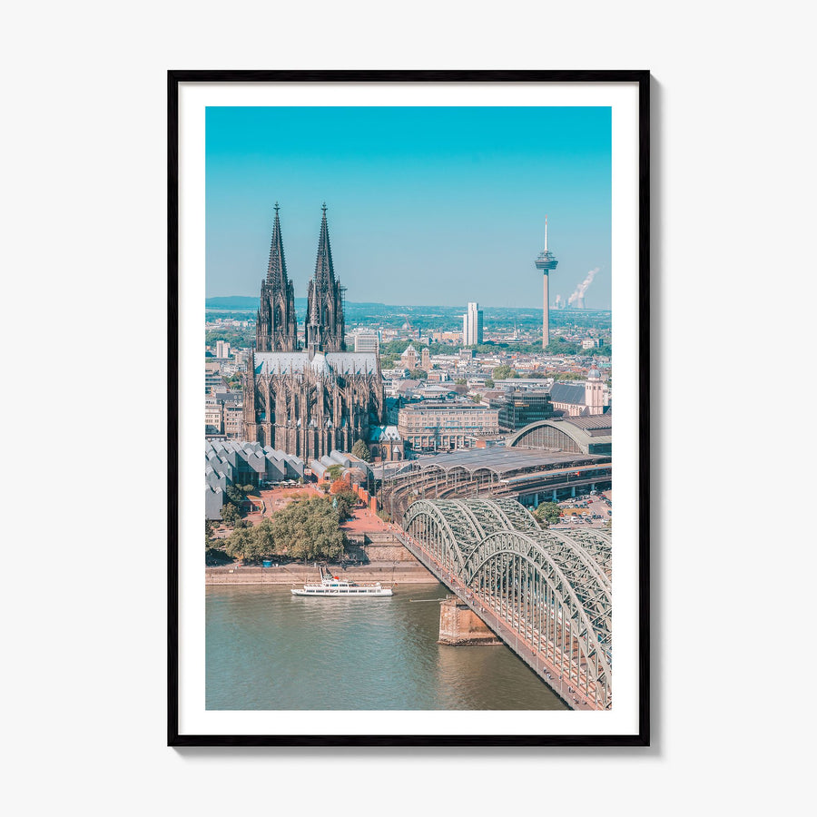 Cologne Photo Poster, framed poster mockup, white border