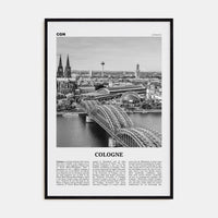 Cologne Poster Black Wood / 8x12 in Nbourhood Travel B&W Poster