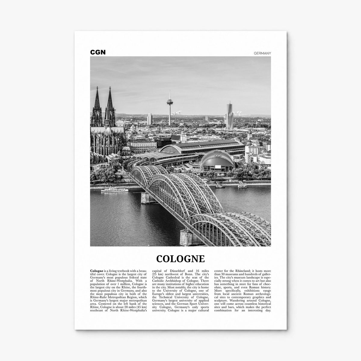 Cologne Newspaper Poster, print only (unframed)
