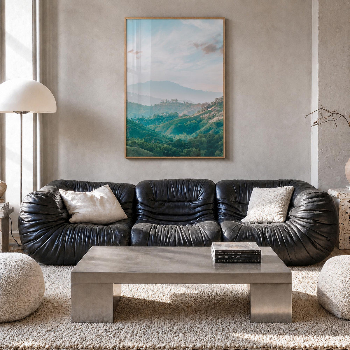 Colombia no. 1 colorful photo poster of South America – vertical wall art in natural wood frame, hanging on wall