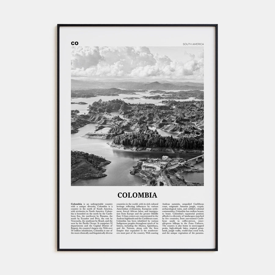 Colombia No 1 Poster None / 8x12 in Nbourhood Travel B&W Poster