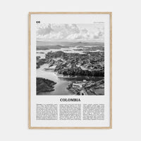 Colombia No 1 Poster Natural Wood / 8x12 in Nbourhood Travel B&W Poster