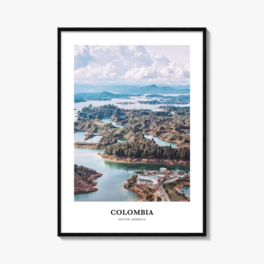 Colombia no. 2 colorful classic poster of South America – vertical wall art, unframed print shown in interior mockup