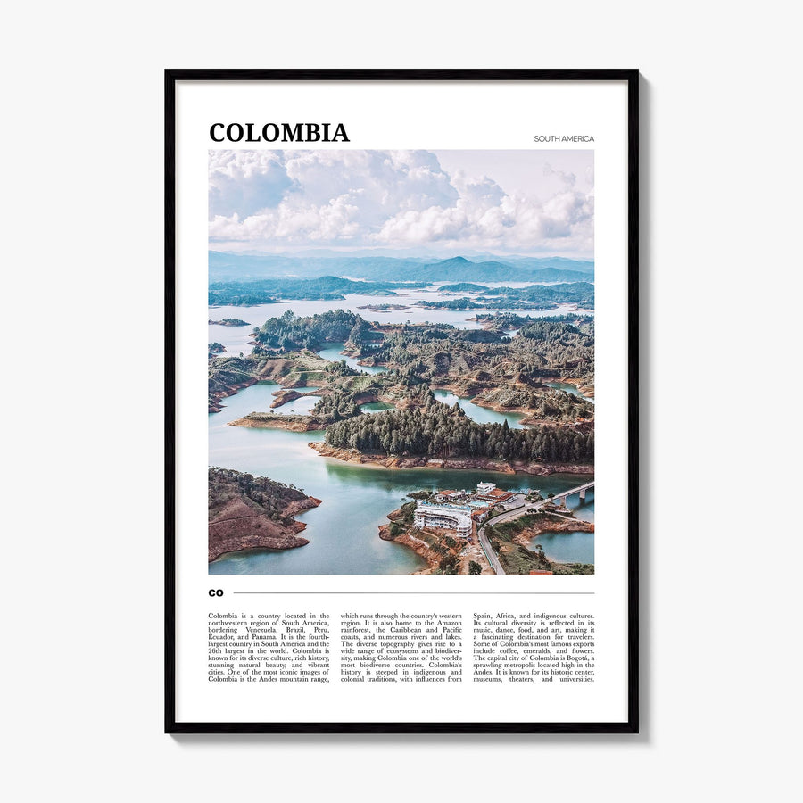 Colombia Travel No 2 Poster, framed poster mockup