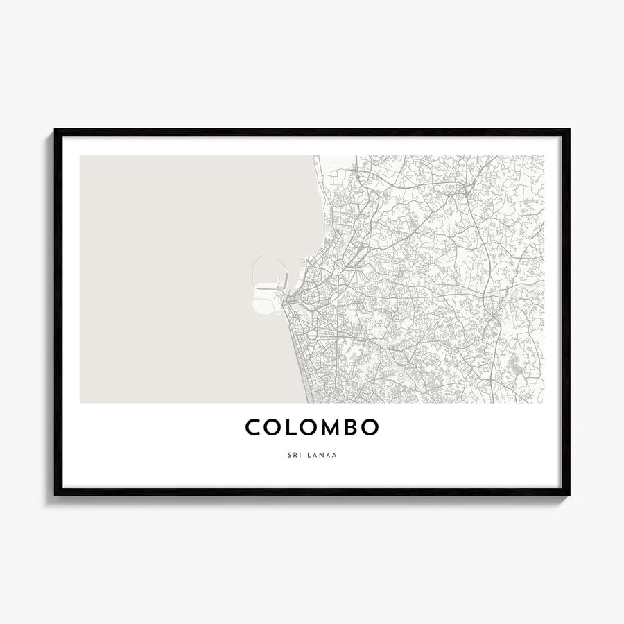 Colombo Map Poster, framed poster mockup