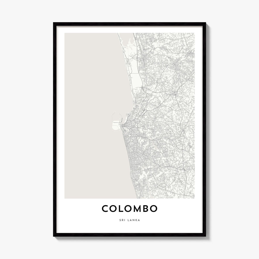 Colombo Map Poster, framed poster mockup