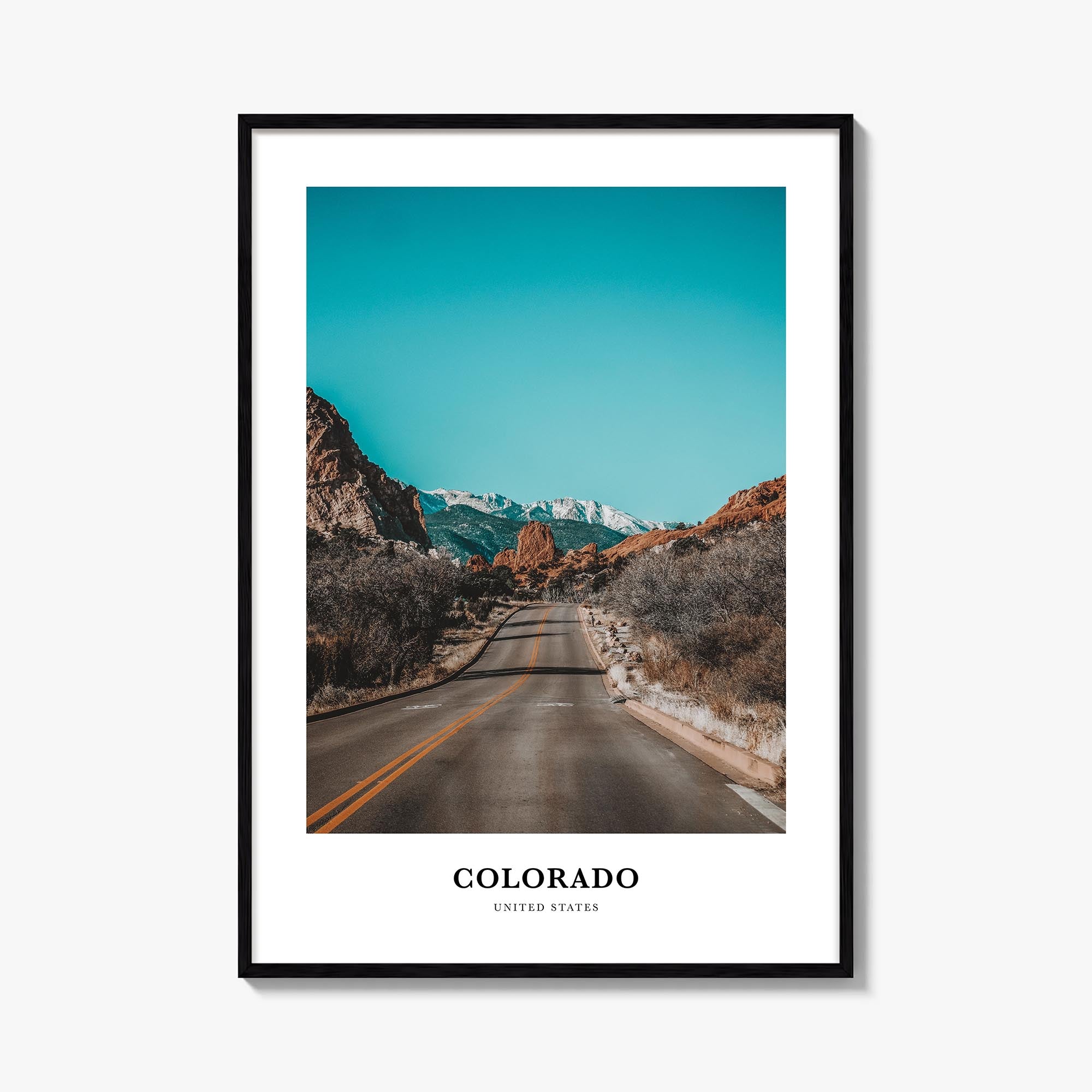 Colorado colorful classic poster of United States – vertical wall art, unframed print shown in interior mockup