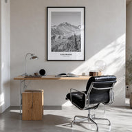 Colorado no. 1 black & white classic poster of United States – vertical wall art in black wood frame, hanging on wall