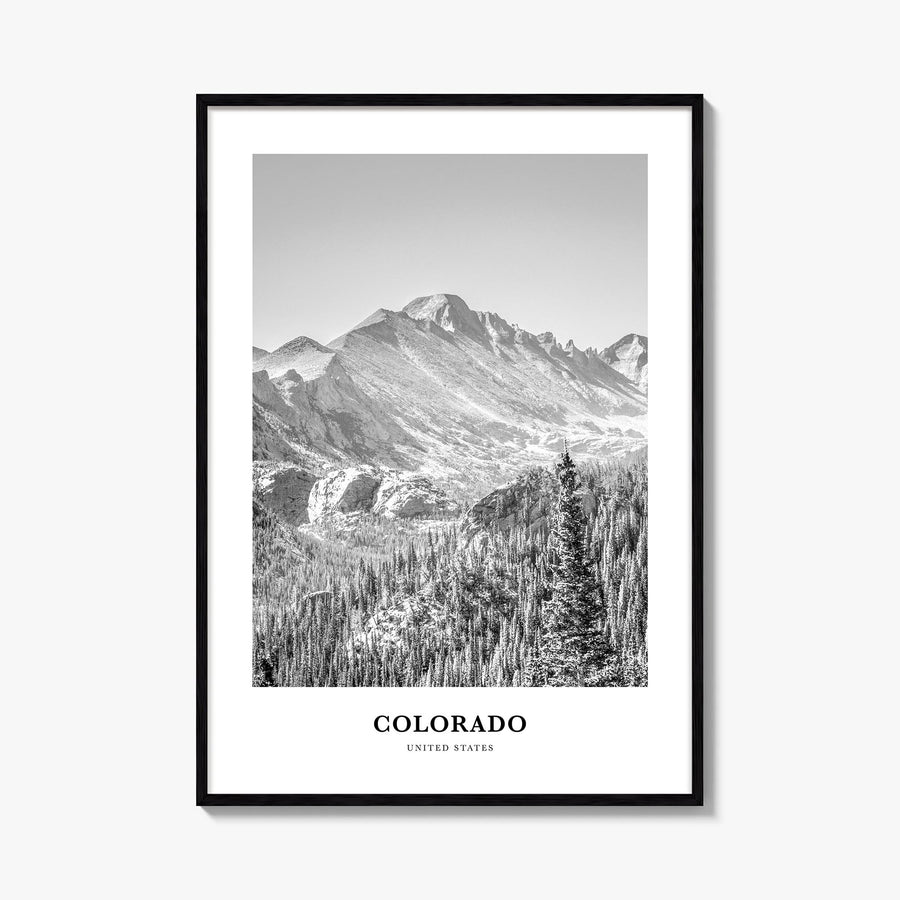 Colorado no. 1 black & white classic poster of United States – vertical wall art, unframed print shown in interior mockup