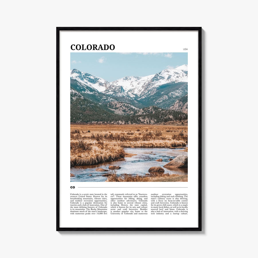 Colorado no. 1 colorful travel poster of United States – vertical wall art, unframed print shown in interior mockup