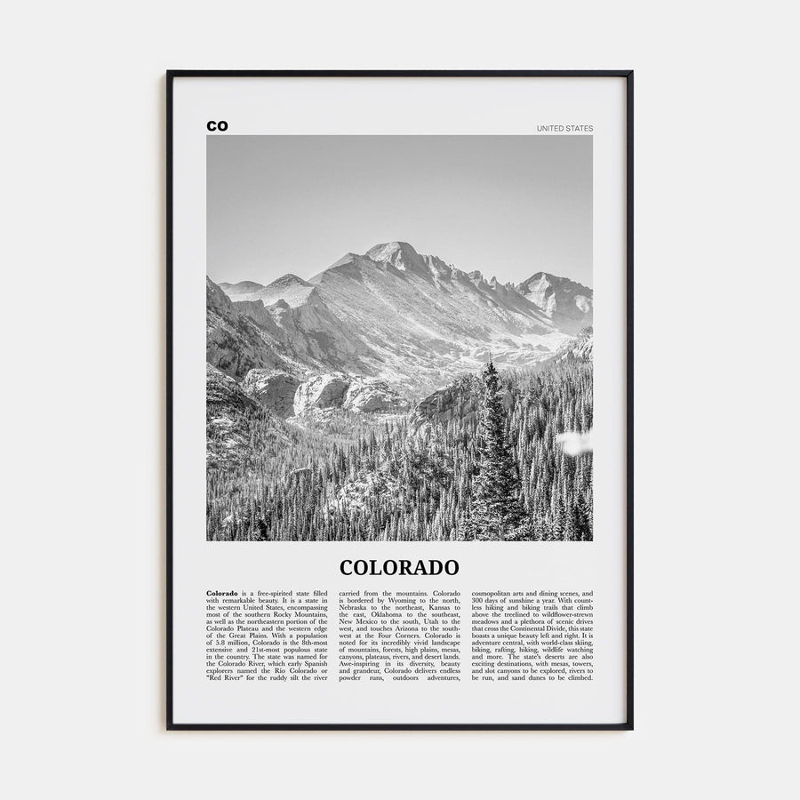 Colorado No 1 Poster None / 8x12 in Nbourhood Travel B&W Poster