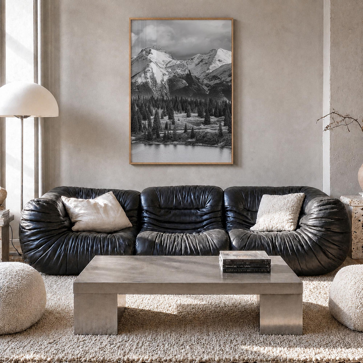 Colorado no. 2 black & white photo poster of United States – vertical wall art in natural wood frame, hanging on wall