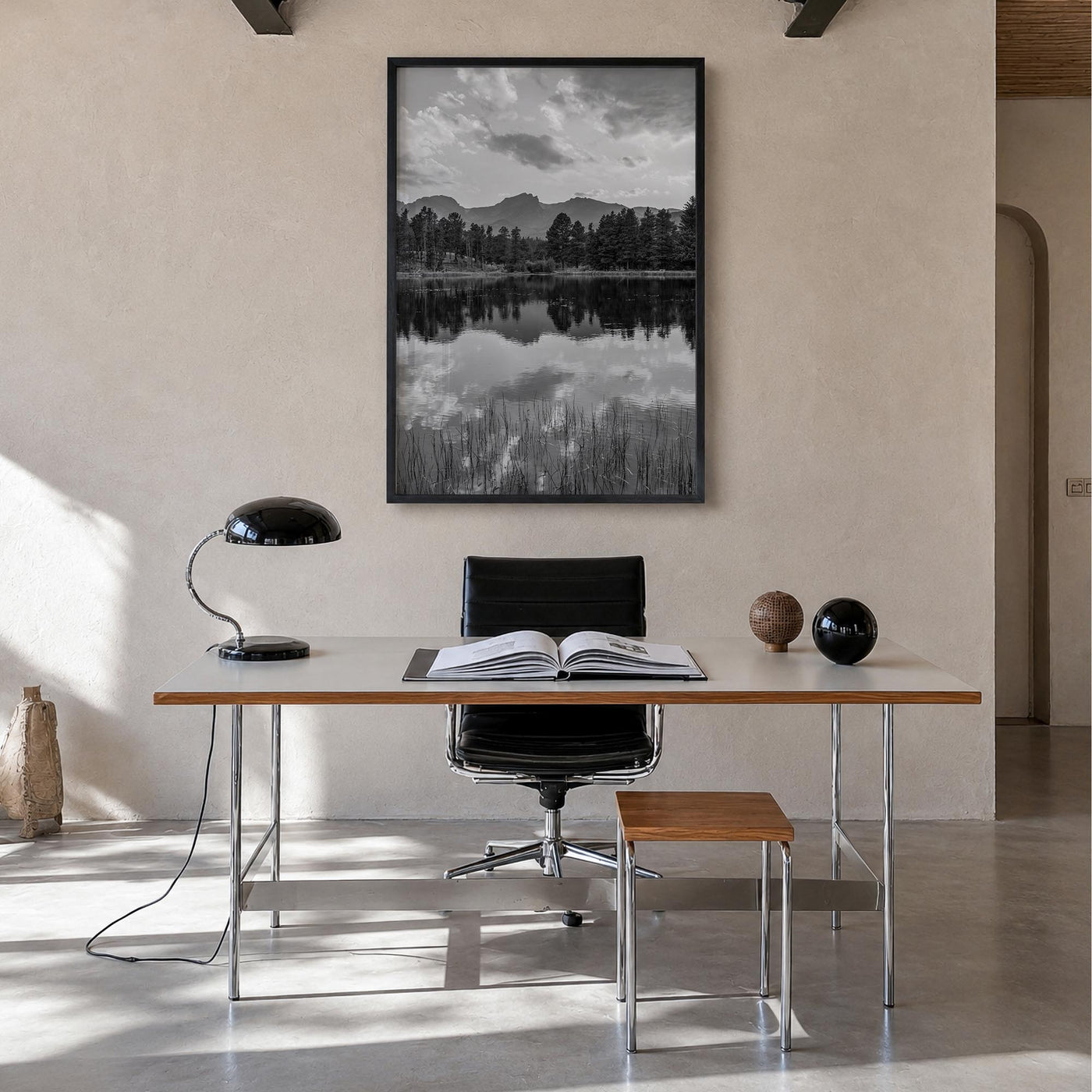 Colorado no. 3 black & white photo poster of United States – vertical wall art in black wood frame, hanging on wall