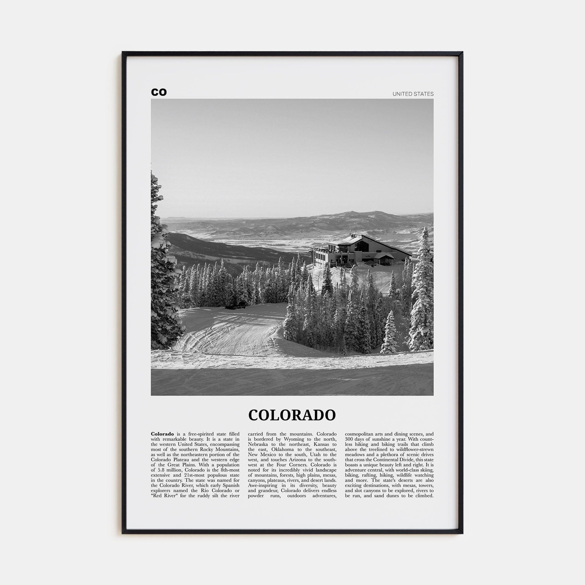 Colorado No 3 Poster None / 8x12 in Nbourhood Travel B&W Poster