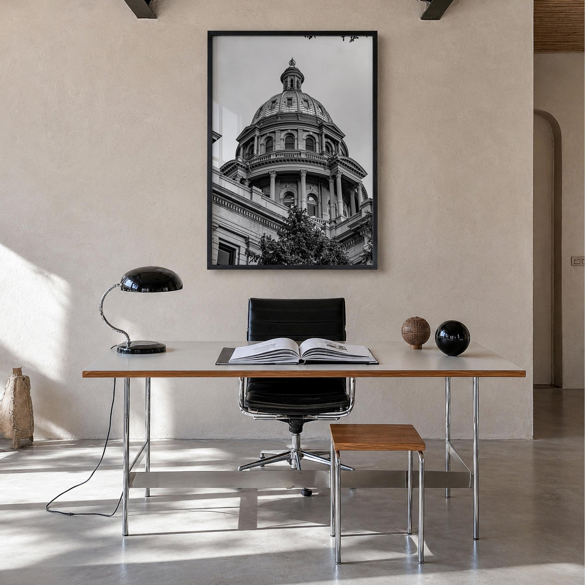 Colorado no. 4 black & white photo poster of United States – vertical wall art in black wood frame, hanging on wall