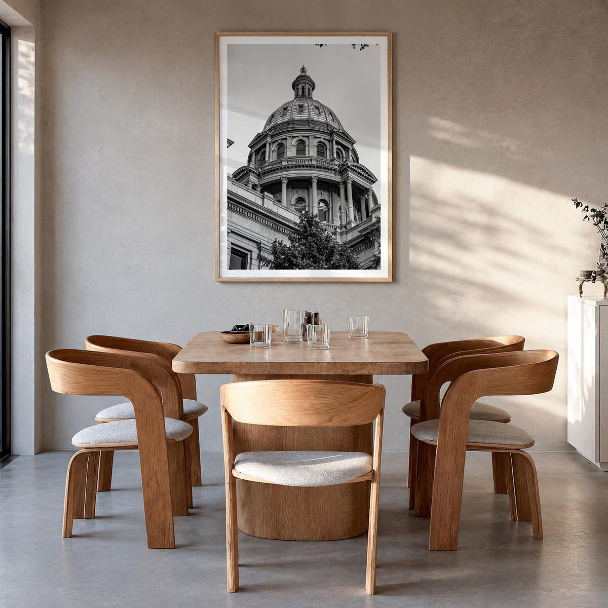 Colorado no. 4 black & white photo poster of United States – vertical wall art in natural wood frame with white border, hangi