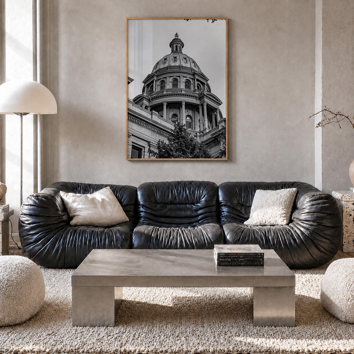 Colorado no. 4 black & white photo poster of United States – vertical wall art in natural wood frame, hanging on wall