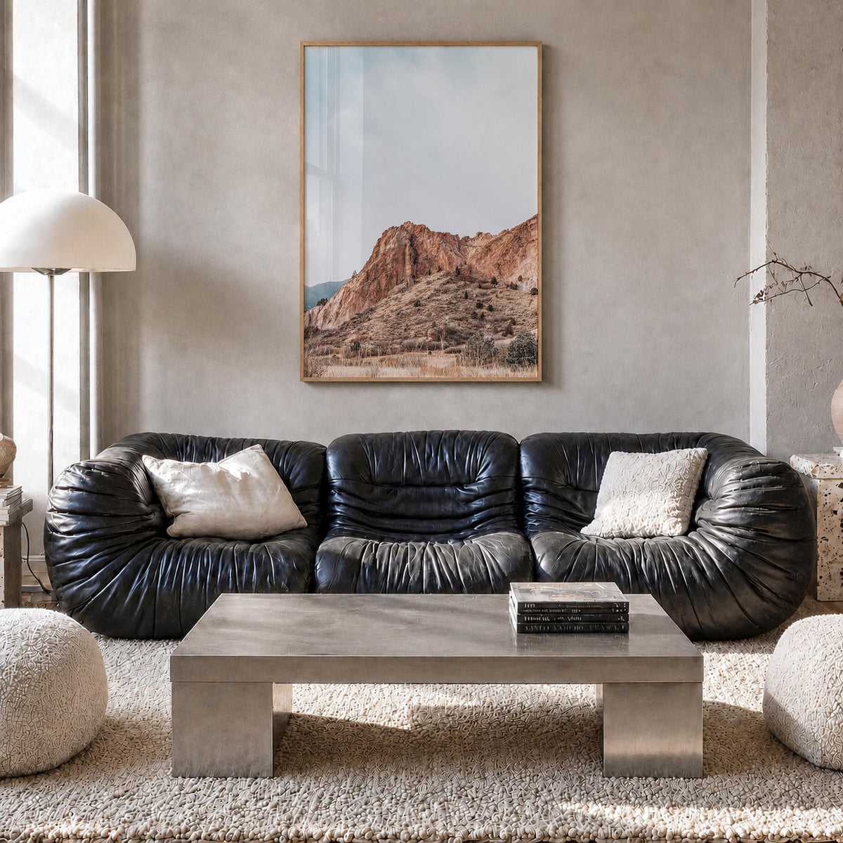 Colorado no. 4 colorful photo poster of United States – vertical wall art in natural wood frame, hanging on wall
