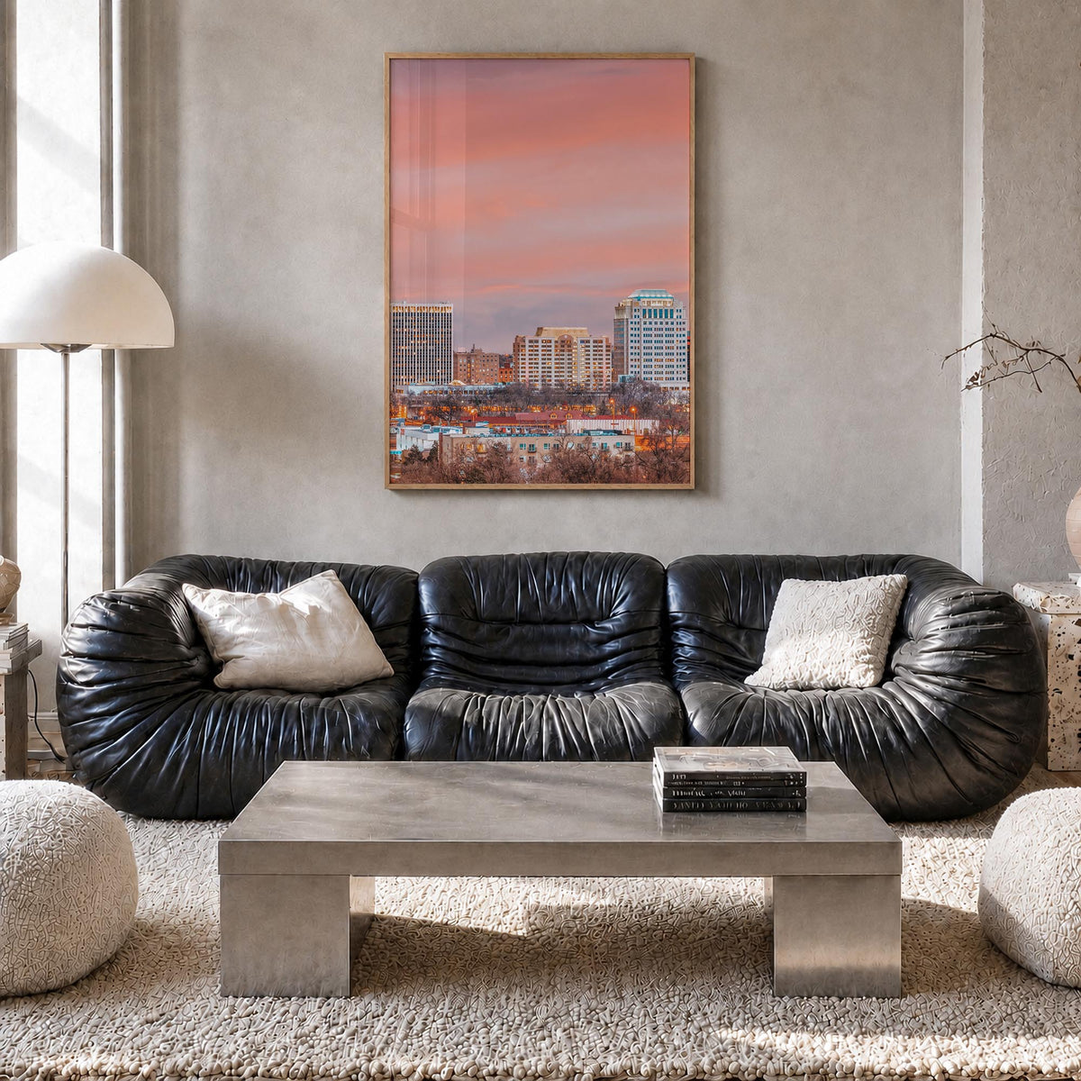 Colorado Springs colorful photo poster of Colorado, USA – vertical wall art in natural wood frame, hanging on wall