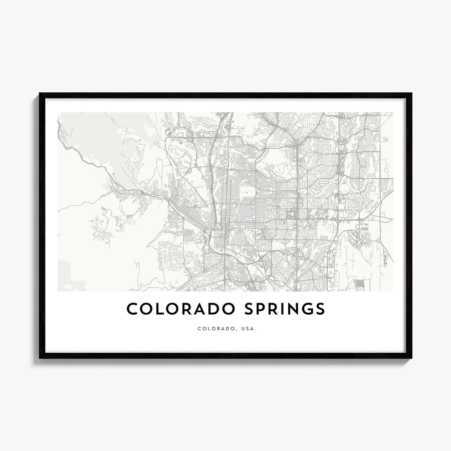 Colorado Springs Map Poster, framed poster mockup