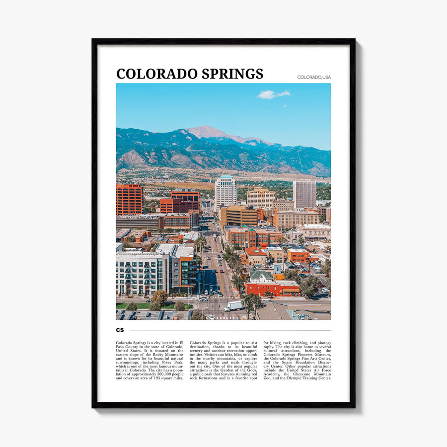 Colorado Springs Travel Poster, framed poster mockup