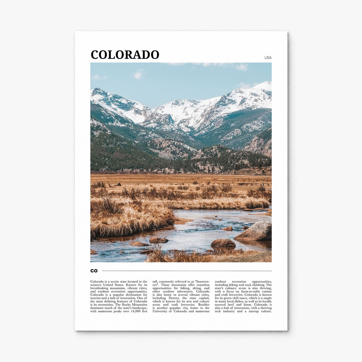 Colorado Travel No 1 Poster, print only (unframed)