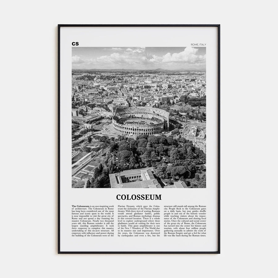 Colosseum Poster None / 8x12 in Nbourhood Travel B&W Poster