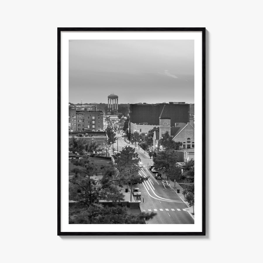 Columbia, Missouri black & white photo poster of Missouri, USA – vertical wall art, unframed print shown in interior mockup
