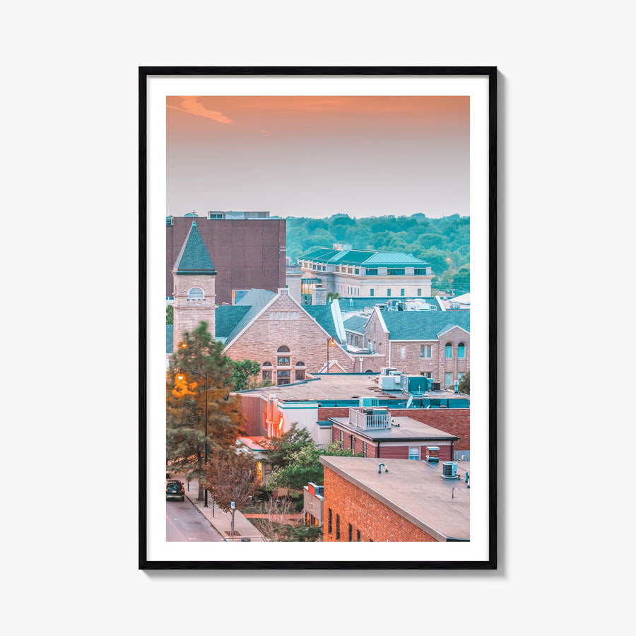 Columbia, Missouri colorful photo poster of Missouri, USA – vertical wall art, unframed print shown in interior mockup