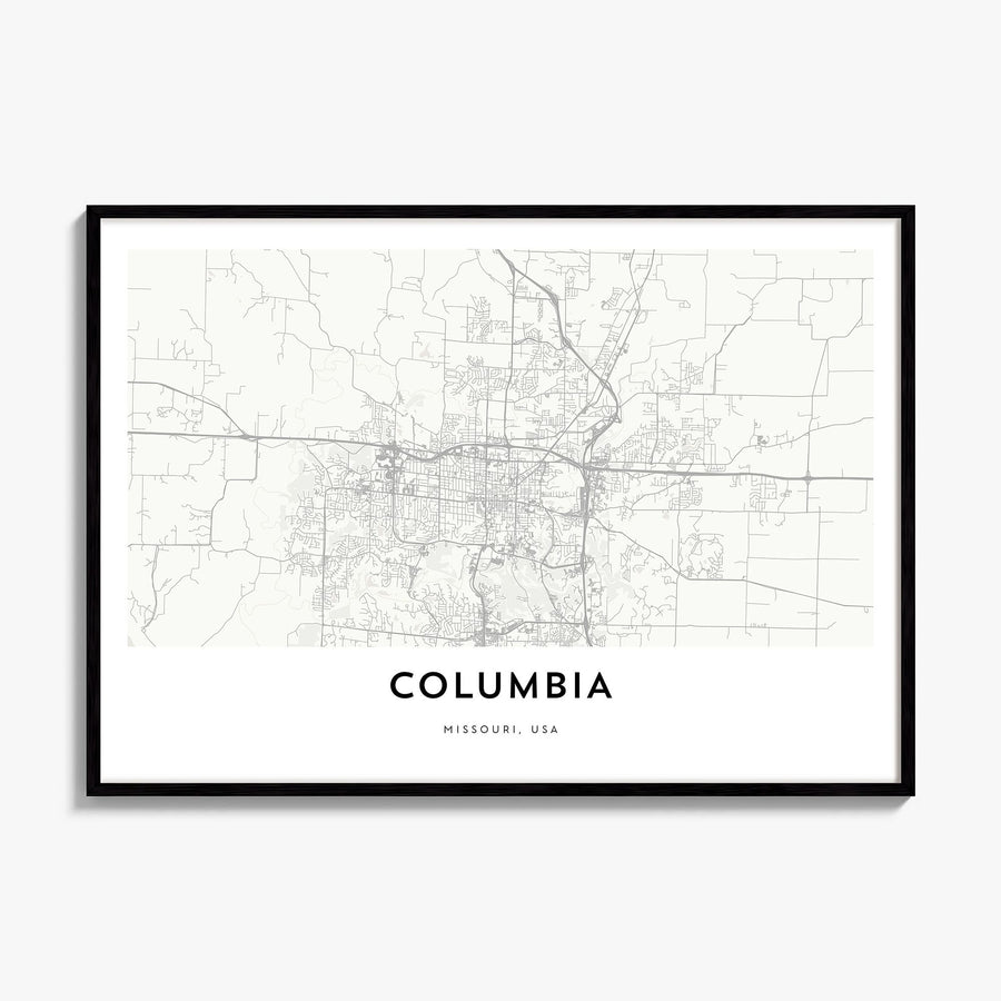 Columbia, Missouri Map Poster, framed poster mockup