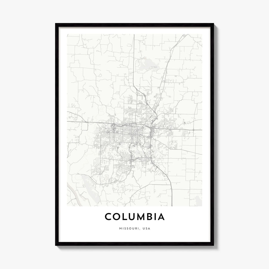 Columbia, Missouri Map Poster, framed poster mockup